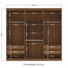 Guarda-Roupa Casal Buriti 6 Portas 4 Gavetas com Espelho Ripado Flex 16234 Jatobá/Areia - Santos Andirá
