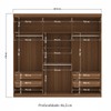 Guarda-Roupa Casal Buriti 6 Portas 4 Gavetas com Espelho Ripado Flex 16234 Jatobá/Grafite - Santos Andirá