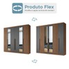 Guarda-Roupa Casal Buriti 6 Portas 4 Gavetas com Espelho Ripado Flex 16234 Jatobá/Grafite - Santos Andirá