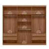 Guarda-Roupa Casal Buriti 6 Portas 4 Gavetas com Espelho Ripado Flex 16234 Jatobá/Grafite - Santos Andirá