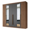 Guarda-Roupa Casal Buriti 6 Portas 4 Gavetas com Espelho Ripado Flex 16234 Jatobá/Grafite - Santos Andirá