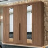 Guarda-Roupa Casal Buriti 6 Portas 4 Gavetas com Espelho Ripado Flex 16234 Jatobá - Santos Andirá