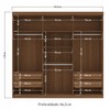 Guarda-Roupa Casal Buriti 6 Portas 4 Gavetas com Espelho Ripado Flex 16234 Jatobá - Santos Andirá