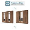 Guarda-Roupa Casal Buriti 6 Portas 4 Gavetas com Espelho Ripado Flex 16234 Jatobá - Santos Andirá