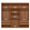 Guarda-Roupa Casal Buriti 6 Portas 4 Gavetas com Espelho Ripado Flex 16234 Jatobá - Santos Andirá