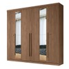Guarda-Roupa Casal Buriti 6 Portas 4 Gavetas com Espelho Ripado Flex 16234 Jatobá - Santos Andirá