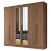 Guarda-Roupa Casal Buriti 6 Portas 4 Gavetas com Espelho Ripado Flex 16234 Jatobá - Santos Andirá
