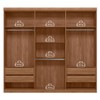 Guarda-Roupa Casal Buriti 6 Portas 4 Gavetas com Espelho Ripado Flex Jatoba/Areia - Santos Andirá