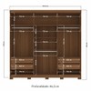 Guarda-Roupa Casal Buriti 6 Portas 4 Gavetas com Espelho Ripado Flex Jatoba/Areia - Santos Andirá
