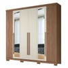 Guarda-Roupa Casal Buriti 6 Portas 4 Gavetas com Espelho Ripado Flex Jatoba/Areia - Santos Andirá