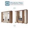Guarda-Roupa Casal Buriti 6 Portas 4 Gavetas com Espelho Ripado Flex Jatoba/Areia - Santos Andirá