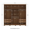 Guarda-Roupa Casal Buriti 6 Portas 4 Gavetas com Espelho Ripado Flex Jatoba/Grafite - Santos Andirá