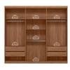 Guarda-Roupa Casal Buriti 6 Portas 4 Gavetas com Espelho Ripado Flex Jatoba/Grafite - Santos Andirá