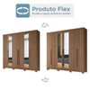 Guarda-Roupa Casal Buriti 6 Portas 4 Gavetas com Espelho Ripado Flex Jatoba - Santos Andirá
