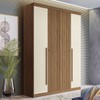 Guarda-Roupa Casal Buriti 4 Portas 2 Gavetas Ripado Flex Jatoba/Areia 16244 - Santos Andirá