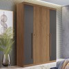 Guarda-Roupa Casal Buriti 4 Portas 2 Gavetas Ripado Flex Jatoba/Grafite 16244 - Santos Andirá