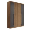 Guarda-Roupa Casal Buriti 4 Portas 2 Gavetas Ripado Flex Jatoba/Grafite 16244 - Santos Andirá