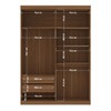 Guarda-Roupa Casal Buriti 4 Portas 2 Gavetas Ripado Flex Jatoba/Grafite 16244 - Santos Andirá
