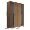 Guarda-Roupa Casal Buriti 4 Portas 2 Gavetas Ripado Flex Jatoba/Grafite 16244 - Santos Andirá