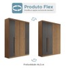 Guarda-Roupa Casal Buriti 4 Portas 2 Gavetas Ripado Flex Jatoba/Grafite 16244 - Santos Andirá