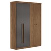 Guarda-Roupa Casal Buriti 4 Portas 2 Gavetas Ripado Flex Jatoba/Grafite 16244 - Santos Andirá