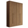 Guarda-Roupa Casal Buriti 4 Portas 2 Gavetas Ripado Flex Jatoba 16244 - Santos Andirá