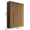 Guarda-Roupa Casal Buriti 4 Portas 2 Gavetas Ripado Flex Jatoba 16244 - Santos Andirá