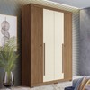 Guarda-Roupa Casal Buriti 4 Portas 2 Gavetas Ripado Flex Jatoba/Areia - Santos Andirá