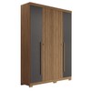 Guarda-Roupa Casal Buriti 4 Portas 2 Gavetas Ripado Flex Jatoba/Grafite - Santos Andirá