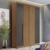 Guarda-Roupa Casal Buriti 4 Portas 2 Gavetas Ripado Flex Jatoba/Grafite - Santos Andirá