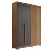 Guarda-Roupa Casal Buriti 4 Portas 2 Gavetas Ripado Flex Jatoba/Grafite - Santos Andirá