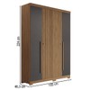 Guarda-Roupa Casal Buriti 4 Portas 2 Gavetas Ripado Flex Jatoba/Grafite - Santos Andirá