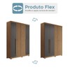 Guarda-Roupa Casal Buriti 4 Portas 2 Gavetas Ripado Flex Jatoba/Grafite - Santos Andirá