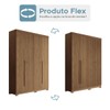 Guarda-Roupa Casal Buriti 4 Portas 2 Gavetas Ripado Flex Jatoba - Santos Andirá