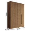 Guarda-Roupa Casal Buriti 4 Portas 2 Gavetas Ripado Flex Jatoba - Santos Andirá