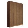 Guarda-Roupa Casal Buriti 4 Portas 2 Gavetas Ripado Flex Jatoba - Santos Andirá