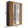 Guarda-Roupa Casal Buriti 4 Portas 2 Gavetas com Espelho Ripado Jatoba/Areia 16244 - Santos Andirá
