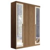 Guarda-Roupa Casal Buriti 4 Portas 2 Gavetas com Espelho Ripado Jatoba/Areia 16244 - Santos Andirá