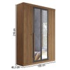Guarda-Roupa Casal Buriti 4 Portas 2 Gavetas com Espelho Ripado Jatoba/Grafite 16244 - Santos Andirá