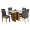 Mesa de Jantar 4 Lugares Marsala Ripado Mel/Blonde/Cinza - Pnr Móveis
