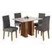 Mesa de Jantar 4 Lugares Marsala Ripado Mel/Blonde/Cinza - Pnr Móveis