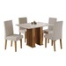 Mesa de Jantar 4 Lugares Marsala Ripado Mel/Blonde/Pastel - Pnr Móveis