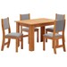 Mesa de Jantar 4 Lugares Neide Mel/Veludo Cinza - Pnr Móveis