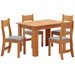 Mesa de Jantar 4 Lugares Neide Mel/Veludo Cinza 26293 - Pnr Móveis
