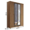Guarda-Roupa Casal Buriti 4 Portas 2 Gavetas com Espelho Ripado Jatoba/Grafite - Santos Andirá