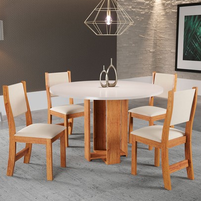 Mesa de Jantar 4 Lugares Hilda Mel/Blonde/Nude 27066 - Pnr Móveis