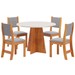 Mesa de Jantar 4 Lugares Ilana Mel/Blonde/Veludo Cinza - Pnr Móveis