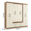 Guarda-Roupa Casal Nápoles 8 Portas 4 Gavetas Jatoba/Areia - Santos Andirá