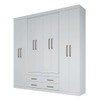 Guarda-Roupa Casal Nápoles 8 Portas 4 Gavetas Branco - Santos Andirá