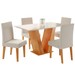 Mesa de Jantar 4 Lugares Lidia Vênus Mel/Blonde/Veludo Marfim - Pnr Móveis
